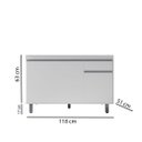 Ver imagem 4 de Armário P/ Pia Inox 120cm Branco 3 Portas 1 Gaveta S/ Tampo