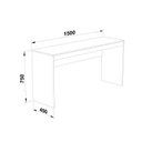 Ver imagem 5 de Conjunto 2 Peças Escrivaninha Reta 150cm Estante Livreiro 4 Prateleiras Branco