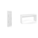 Ver imagem 2 de Conjunto 2 Peças Escrivaninha Reta 150cm Estante Livreiro 4 Prateleiras Branco