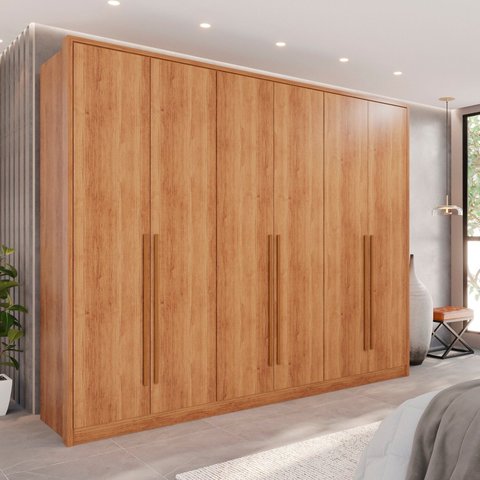 Guarda-Roupa 6 Portas 6 Gavetas Anápolis Plus 100% MDF Laranja/Cinamomo