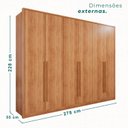 Ver imagem 3 de Guarda-Roupa 6 Portas 6 Gavetas Anápolis Plus 100% MDF Laranja/Cinamomo