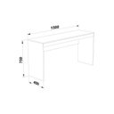 Ver imagem 5 de Conjunto 2 Peças Escrivaninha Reta 150cm Estante Livreiro 4 Prateleiras Marrom