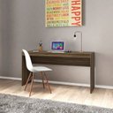 Ver imagem 3 de Conjunto 2 Peças Escrivaninha Reta 150cm Estante Livreiro 4 Prateleiras Marrom