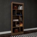 Ver imagem 6 de Conjunto 2 Peças Escrivaninha Reta 150cm Estante Livreiro 4 Prateleiras Marrom