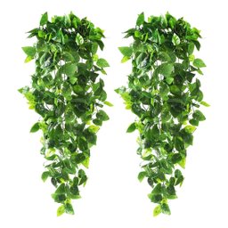 2 Buquê Folhagem Artificial Pendente 90cm Hera Decoração - 1