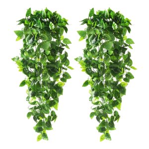 2 Buquê Folhagem Artificial Pendente 90cm Hera Decoração