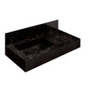 Ver imagem 4 de Conjunto Banheiro com Espelho Armário Bancada em Porcelanato e Cuba Esculpida 80cm Pró Preto