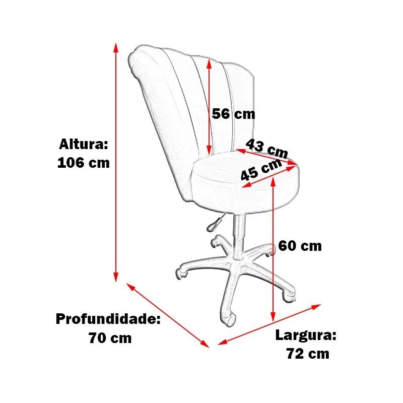 Cadeira Pétala Mocho para Estetica e Penteadeira Bege Wed Decor - 5