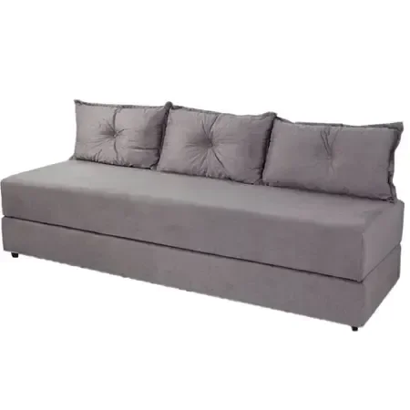Ver imagem 1 de Sofanete Sofá com 3 Almofadas Multiuso Suede Cinza - Al Móveis