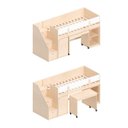 Ver imagem 4 de Cama Elevada com Armários e Escrivaninha em MDF Artsy Casatema MadeiraOriginals Natural/Branco