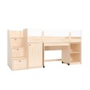 Ver imagem 3 de Cama Elevada com Armários e Escrivaninha em MDF Artsy Casatema MadeiraOriginals Natural/Branco