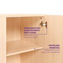 Ver mais imagens de Cama Elevada com Armários e Escrivaninha em MDF Artsy Casatema MadeiraOriginals Natural/Branco