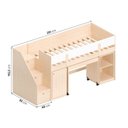 Ver imagem 2 de Cama Elevada com Armários e Escrivaninha em MDF Artsy Casatema MadeiraOriginals Natural/Branco