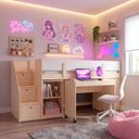 Ver imagem 1 de Cama Elevada com Armários e Escrivaninha Artsy Casatema MadeiraOriginals
