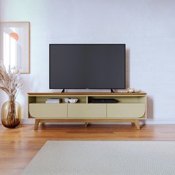 Aparador Bancada para Sala Selene - 7 Decor Cumaru e Opala - 2