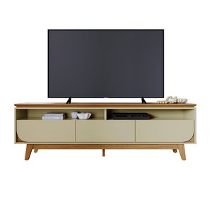 Aparador Bancada para Sala Selene - 7 Decor Cumaru e Opala