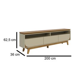Aparador Bancada para Sala Selene - 7 Decor Cumaru e Opala - 4