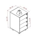 Ver imagem 2 de Gaveteiro para Escritório 4 Gavetas Organizador Multiuso Mdf 61cm com Rodinhas Mel e Grafite Office