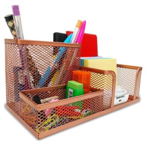 Kit Organizador para Escritório com 3 Partes Rose Gold
