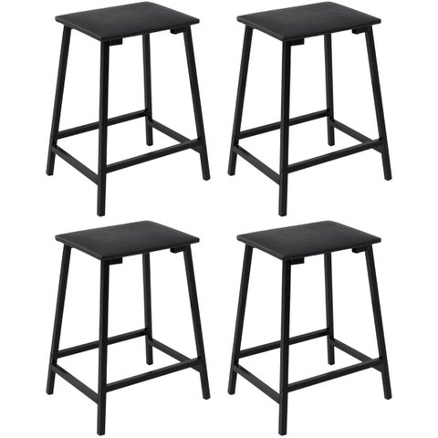 4 Banquetas Baixas de Bancada Ilha Resistente Compacta Bares