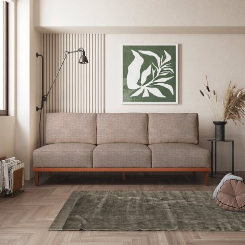 Sofá 3 Lugares Boreal com Mola Ensacada CabeCasa MadeiraOriginals