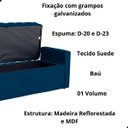 Ver imagem 4 de Kit Cabeceira e Calçadeira Baú Emma Suede Queen 160 Cm