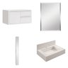 Conjunto para Banheiro com Espelho, Gabinete, Bancada em Porcelanato com Cuba Esculpida 60cm  - 2