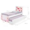 Bicama Solteiro Tema Rosas Adesivada Cama Auxiliar Mdf/mdp - 2