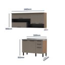 Ver imagem 3 de Cozinha Compacta 1 Balcão para Pia 1 Armário Aéreo Caiena Thela