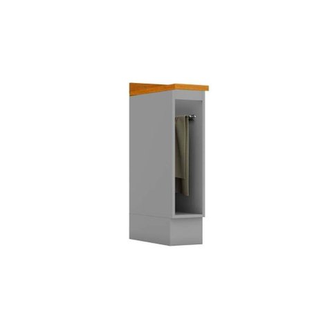 Balcão de Cozinha Americana Porta Toalha C/tampo 20cm Cinza - Henn