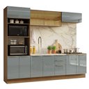 Ver imagem 2 de Armário de Cozinha Completa 270 Cm Rustic/cinza Lux Madesa 05