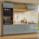 Ver imagem 1 de Armário de Cozinha Completa 270 Cm Rustic/cinza Lux Madesa 05