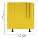 Ver imagem 3 de Cabeceira Estofada Grécia 140CM Casal Courino Amarelo - D A DECOR