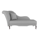 Ver imagem 2 de Divã Recamier Chaise Longue Valentina Clássico com Pés de Madeira Linho Cinza - Desk Design