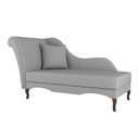 Ver imagem 4 de Divã Recamier Chaise Longue Valentina Clássico com Pés de Madeira Linho Cinza - Desk Design
