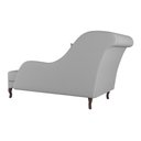 Ver imagem 5 de Divã Recamier Chaise Longue Valentina Clássico com Pés de Madeira Linho Cinza - Desk Design