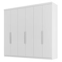 Ver imagem 2 de Guarda Roupa Casal Evidence Plus com Cômoda Sapateira Genova Plus 4 Gavetas Branco-Zanini