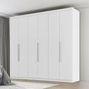 Ver imagem 6 de Guarda Roupa Casal Evidence Plus com Cômoda Sapateira Genova Plus 4 Gavetas Branco-Zanini