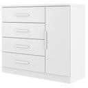 Ver imagem 4 de Guarda Roupa Casal Evidence Plus com Cômoda Sapateira Genova Plus 4 Gavetas Branco-Zanini