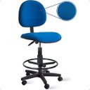 Ver imagem 2 de Cadeira Caixa Alta Balcão Recepção Executiva com Rodízios Azul Royal