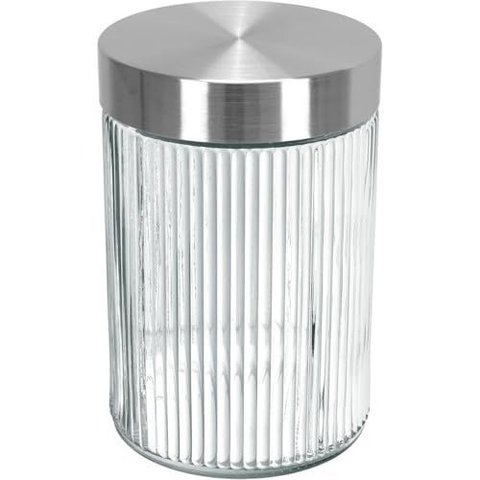Pote Hermético de Vidro 1,2L Transparente 17x11x11cm Mantimentos Cozinha Tampa