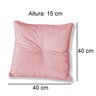 Kit 2 Almofadas Quadradas Tina com Botão Central Boucle - 7 Decor Rosa - 4