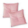 Kit 2 Almofadas Quadradas Tina com Botão Central Boucle - 7 Decor Rosa - 1