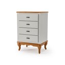 Ver imagem 1 de Mesa de Cabeceira 4 Gavetas Luiz Xv Clássico Quarto Off White - Imbuia