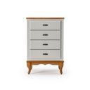 Ver imagem 2 de Mesa de Cabeceira 4 Gavetas Luiz Xv Clássico Quarto Off White - Imbuia