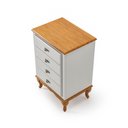 Ver imagem 3 de Mesa de Cabeceira 4 Gavetas Luiz Xv Clássico Quarto Off White - Imbuia