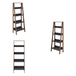 Conjunto de 3 Estantes para Livros Escada Biblioteca 140x61cm 4 Prateleiras Tok Yescasa - 2