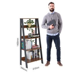 Estante para Livros Escada 140cmx183cm 4 Prateleiras Tok Yescasa - 4