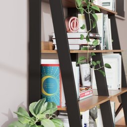 Estante para Livros Escada 140cmx183cm 4 Prateleiras Tok Yescasa - 5