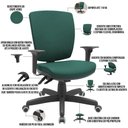 Ver imagem 6 de Kit 02 Cadeiras de Escritório Diretor Office Giratória Preto Alta Flexi P03 Poliéster verde -